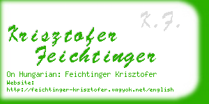 krisztofer feichtinger business card